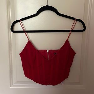 MissGuided Red Corset Top